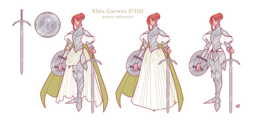  Rhëa’s armor references! ✨⚔️ She rides a Wyvern that is why her dress is attachable or remova