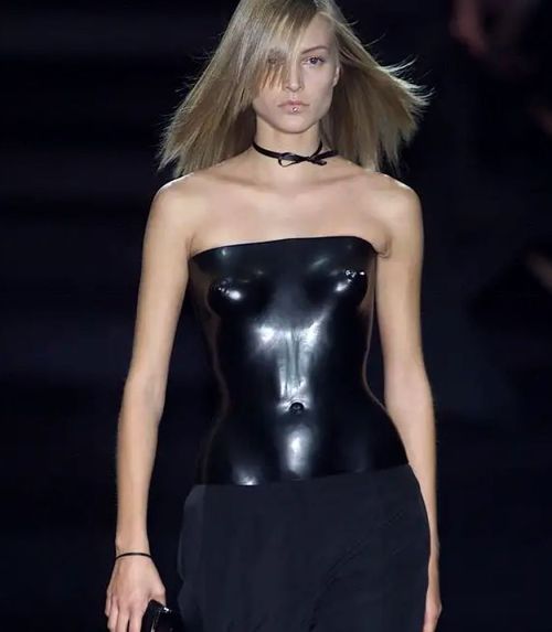 Yves Saint Laurent by Tom Ford | leather torso corset runway piece | Spring 2001 Ready-to-Wear | mod