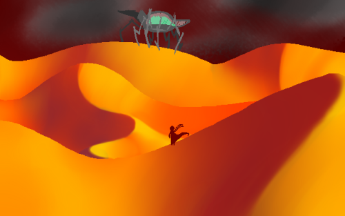 deadlydoodles:I drew a thingLand of Dunes and Frogs : D