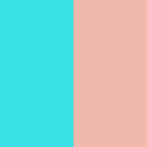 color and color 38685 - #39e1e5 and #efb8ad