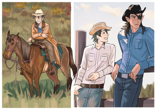 sometimes in life… you gotta draw your otp in a brokeback mountain au