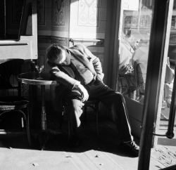 yesterdaysprint:Asleep in the bar, Paris, 1949