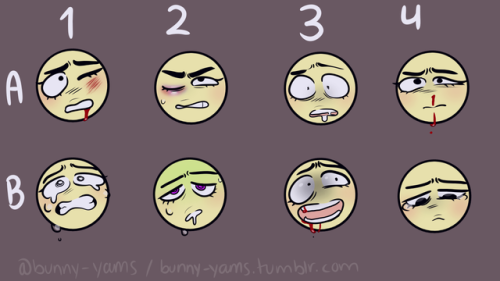 bunny-yams:i made an expression meme!!! but for pain/angst because i’ve only seen one or two o