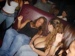 funbaggery:  hugebreastonly:  I wish I would see some breast that big at the club! I’ll pass out from excitement  The girl in the booth is losing it.