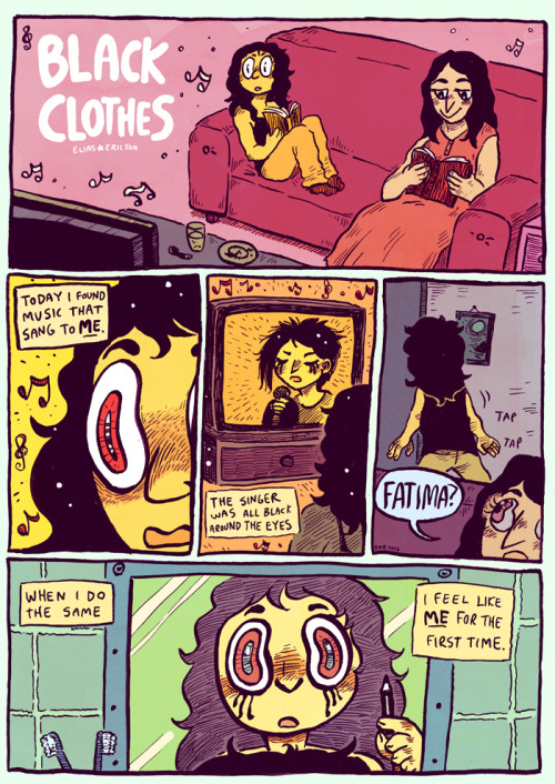 superqueerartsyblog: A short comic about a girl, her mother and their different Black clothes. 
