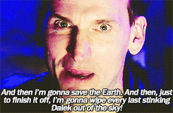 theclevertimelord:  one gif set per episode || doctor who  ↳ “bad wolf” : season 1, episode 12 