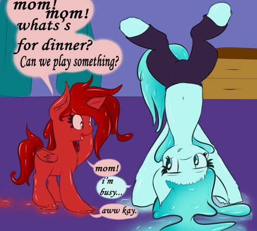 askshinytheslime:  Some random update(in new style)  x3 Slimepone doing some kind of yoga… huh =3 Bet she’s an expert~ Maybe even a teacher?