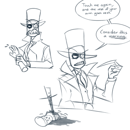 circateas:Really old doodles of the angry Hat Man! I was… thinking of doing a hands series but I forgot about it? Hehehehehe, welp.