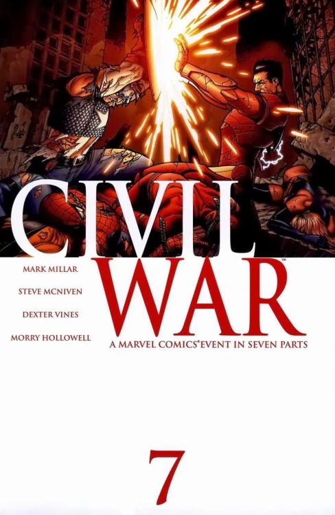 Civil War #1-7 covers by Steve McNiven, Dexter Vines and Morry Hollowell.If you want to read the e