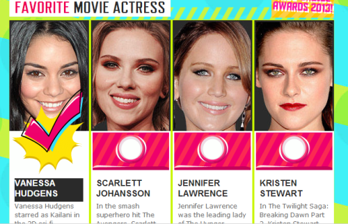 Don’t forget to vote for Vanessa for Nickelodeon kids’ Choice awards 2013 as favourite M