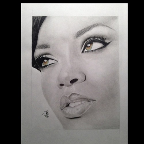 Another one of my Rihanna drawings.Please follow me on Instagram @wega13art :)