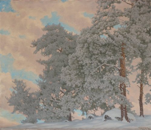 thunderstruck9: Gustaf Fjaestad (Swedish, 1868-1948), Vintermotiv från Glava [Winter Scene, Gl