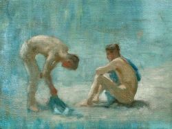 boysnmenart:  Henry Scott Tuke, Study for ‘Aquamarine’, 1927                     