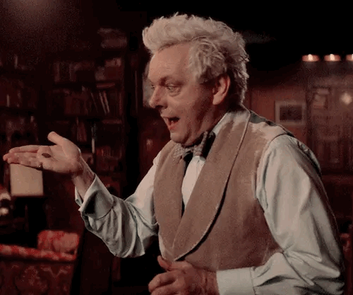 I Love His Happy Little Stimming Fists When He’s Overly Excited. I Love Aziraphale So Much 🥰