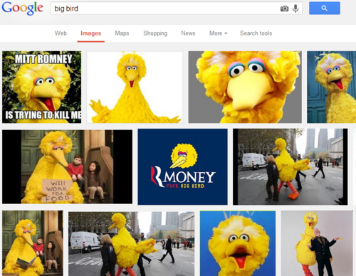 canni8al:  so i was trying to find a picture of a bird that is big so i searched “big bird” but forgot he was a character  so i went back and typed in “a large bird” and THIS MOTHERFUCKER IS STILL HERE LOOKIN SAD LIKE I DIDN’T WANT HIM  