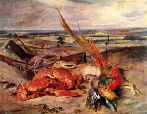 Eugène Delacroix (Charenton-Saint-Maurice 1798 - Paris 1863), Still life with lobsters, 1827, oil on canvas, Louvre