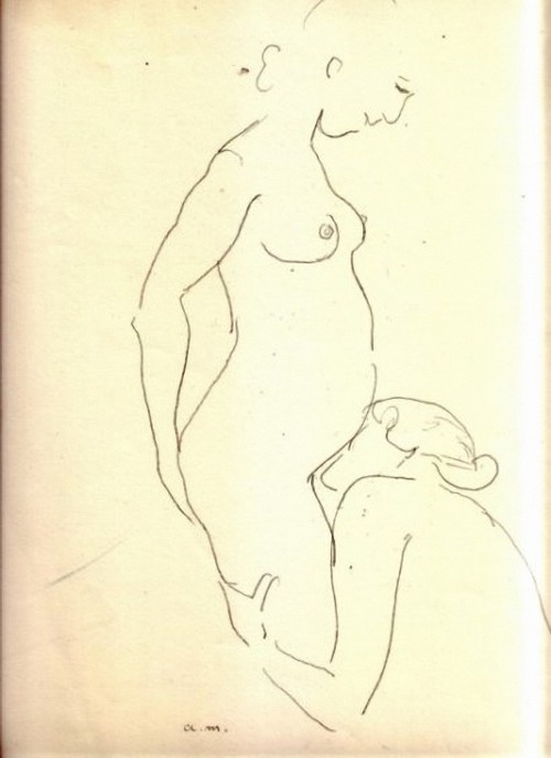 steens: erotic drawing by Albert Marquet, crayon 29,7 x 40 cm 