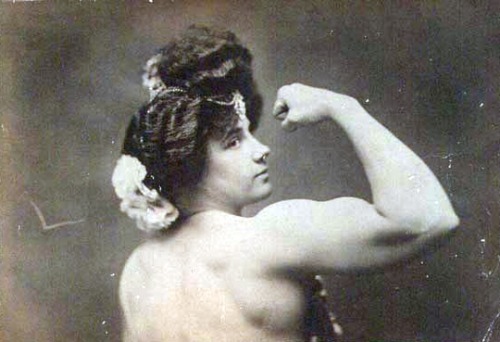 oddwomen:Laverie “Charmion” Vallee, a vaudeville strongwoman and trapeze artist, late 1800s