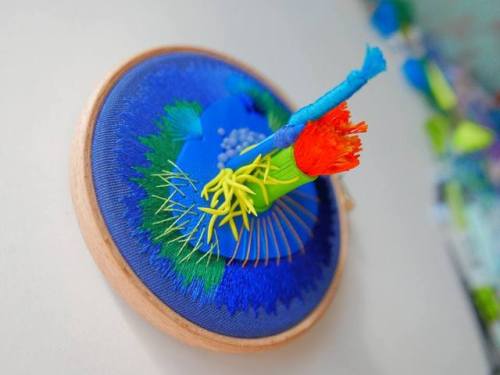 Colorful mixed media sculptures by Polish artist Nibyniebo. We featured some of her work in our rece