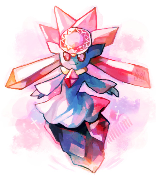 swankybubbles:I got Diancie like last week or so hence why I felt like drawing one. ;w;