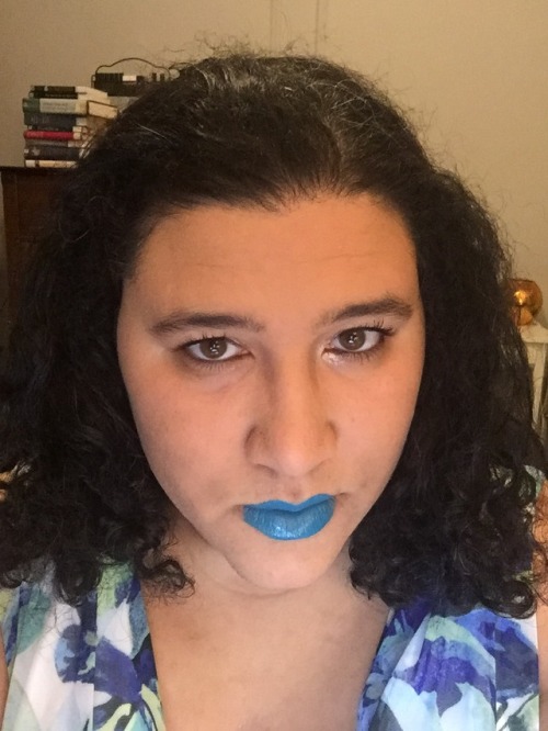 This lip color is &ldquo;domineering teal.&rdquo;