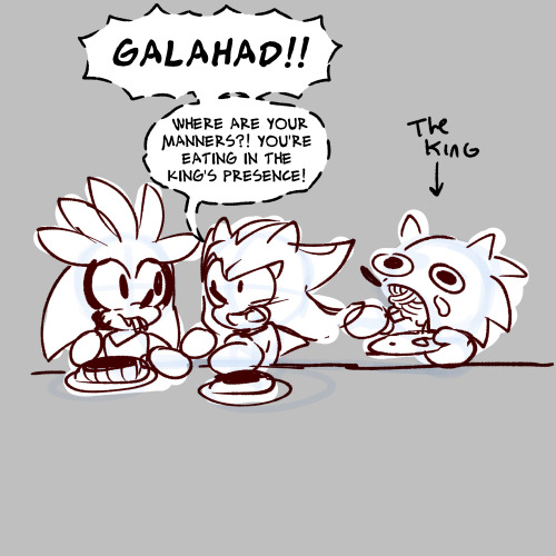 Sonic's First Order Of Business As King Is A Spaghetti Dinner With All Of His Knights.