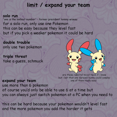 tinytheursaring: Updated version of my old Nuzlocke alternatives guide. I hear people say they&rsquo