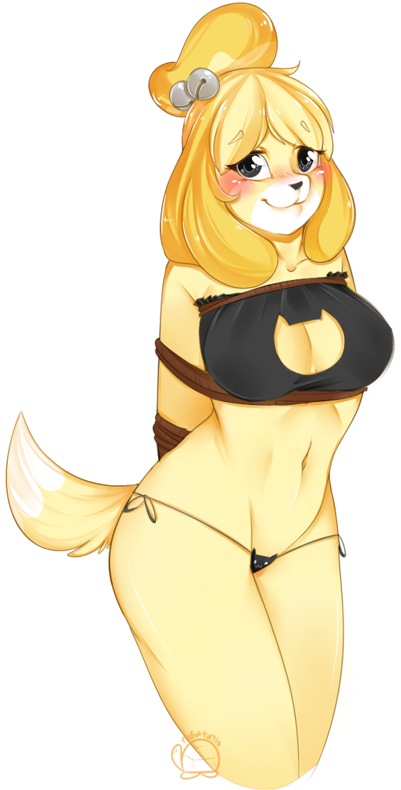 nsfwturtle:  Two version of Isabelle. =u= I just had to draw that cat underwear.