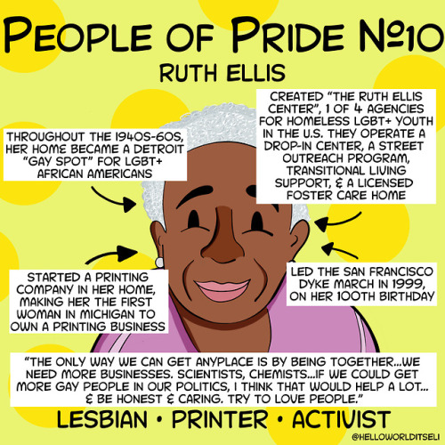 People of Pride #10: Ruth EllisTo the world she was a successful businesswoman, but behind the scene