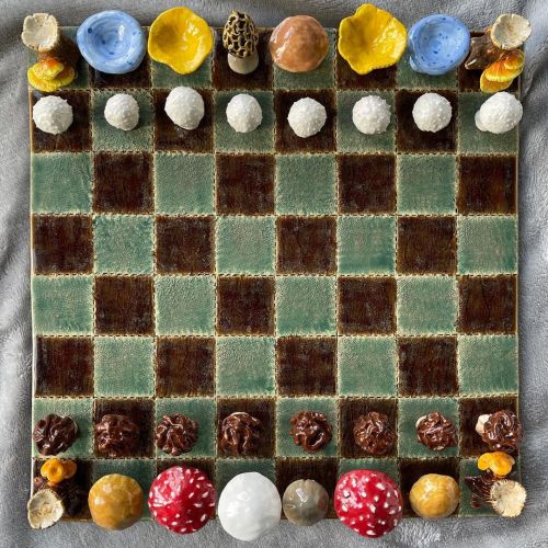 grainnes-biggest-fan: sosuperawesome:Mushroom Chess Set // The Boord Potter @molten-lavender @venera