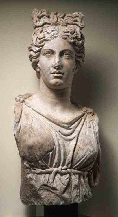 theancientwayoflife: ~Colossal bust of a goddess or personification. Roman, Antoine, ca. 160–1