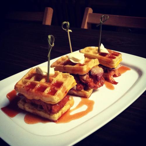 Chicken & Waffle Sliders from Pork Slope in Brooklyn