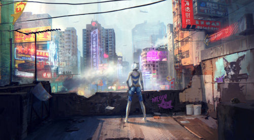 chillxpanic:  One of the only daytime Cyberpunk cityscapes that I like! Wonderful art by SergeyZabelin on Deviantart.Music:   rainymood. [lofi / jazzhop / chill mix]  