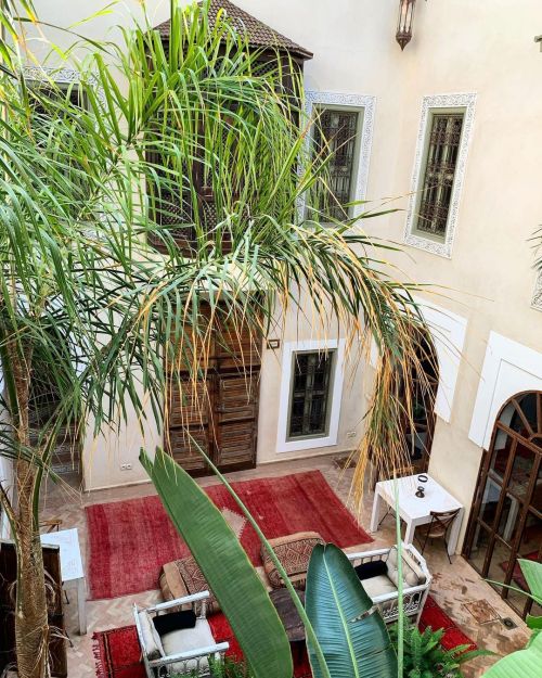 Patio de Riad Palacio de las Especias en la medina de Marrakech#hotelboutique #venamarrakech #esca