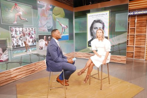 tayanahome: Maria #Sharapova “ On set of @GMA with @michaelstrahan #UNSTOPPABLE ”