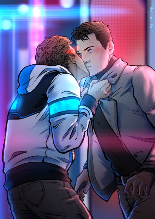 klayr-de-gall:  “A Kiss Not Expected” For the first day of the DBH Seven Kisses Challenge by @connor