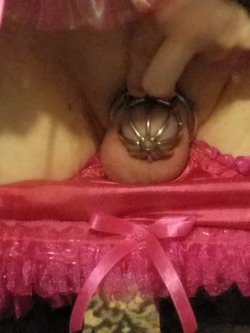 chastitygurls:Hope You approve of this sissy’s tiny caged clitty!