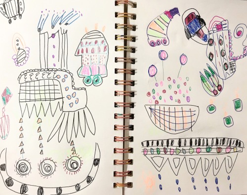 Ink Drawings In Sketchbook.