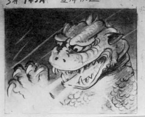 talesfromweirdland:Storyboards and concept art for the first 1954 Godzilla film.