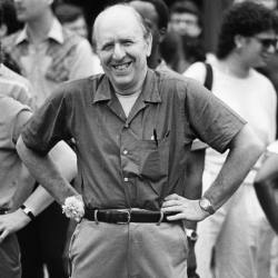 lgbt-history-archive:  Dr. Frank Kameny (May 21, 1925 - October 11, 2011), Gay Pride Day, Washington, D.C., 1985. Photo by Doug Hinckle, c/o @washblade. Frank Kameny, who died five years ago today, is among the most important figures in the history of