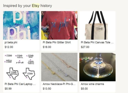 I dont remember what i searched on etsy that made them start sending me suggestions for me to buy pi