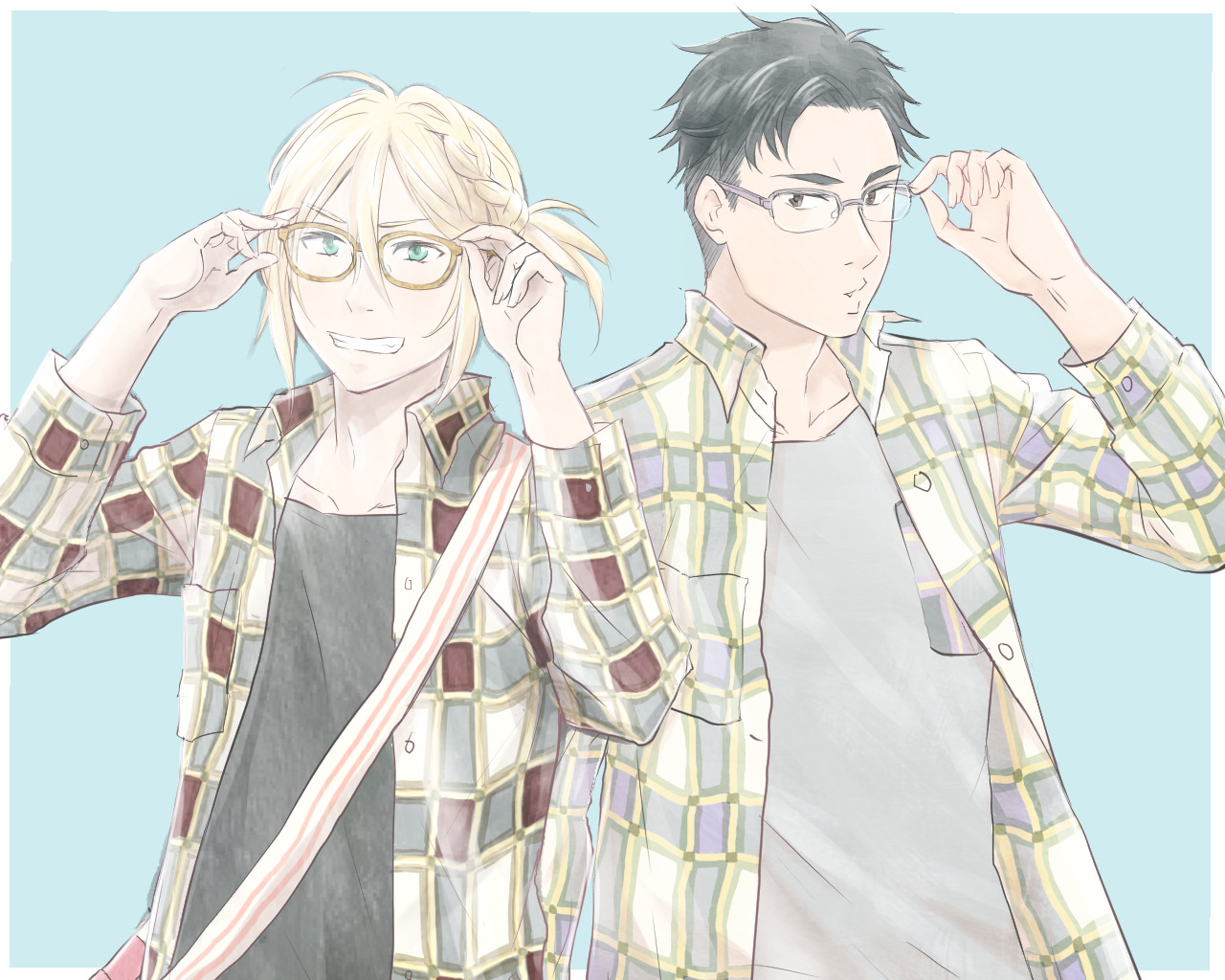 ticolog:  super Groupiesのコラボ服＆眼鏡のユリオ＆オタベック。