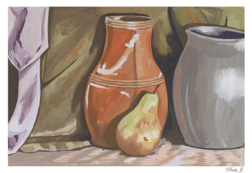 Still Life Painting I Made In My 2D Class. This Was Painted On An Illustration Board With Gouache.