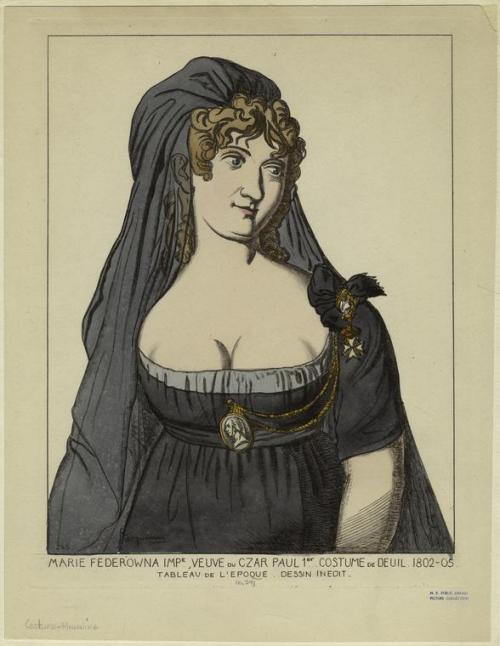 MourningMarie Federowna Impe., Veuve Du Czar Paul 1er, Costume de Deuil 1802-05Artist: Raphael Jacqu
