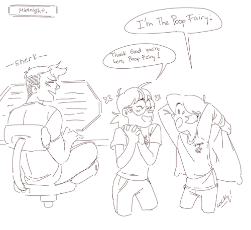 cockybusiness:Continuation of thisShiro helps them keep awake during exam week, Matt and Keith help 