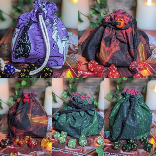 Late night dice bag sh0p update! 32 bags total and finally have Critical Role Bertrand Bell and Chet
