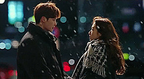 everyday-jongdae:  ⌈  lee jongsuk x park shin hye⌋ wintry kiss scene