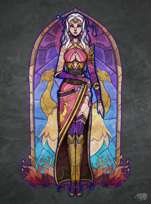 Stained Glass XXVIII.Lian in stained glass style. Lian © Hi-Rez, PaladinsMade in krita, and made by 