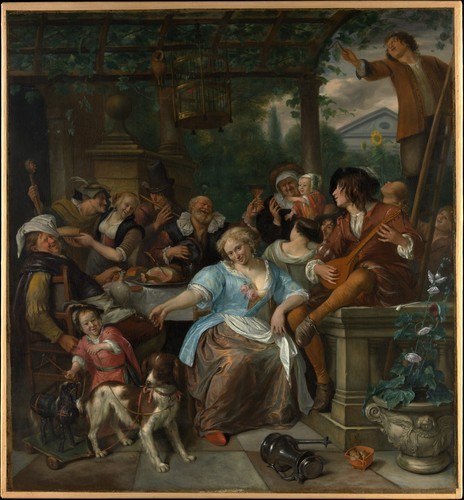 Merry Company on a Terrace, Jan Steen, ca. 1670, European PaintingsFletcher Fund, 1958Size: 55 &