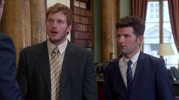 In this sneak peek from Parks and Rec, Andy and Ben are in London to get some charity money, or “pounds” as they call it over there. Also, Andy lost some weight, or “pounds” as we call it over here.